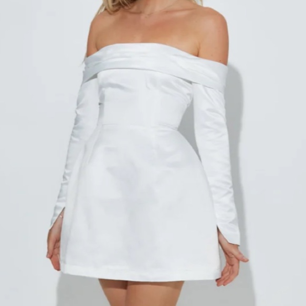 The Ultimate Muse Satin Bardot Mini Dress